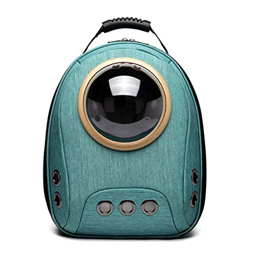 Haustier Katze Tragetasche Atmungsaktiv Outdoor Haustier Rucksack mit Blase Tragbare Reise Kunststoff Astronaut Haustier Hundetaschen für Welpen Katzen (Grün) von Generic