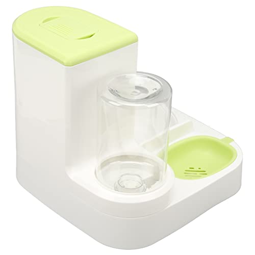 Haustier-Katzen-Wasserspender, Futterspender mit 2,2 L Futterbehälter, Geruchloser Hund, 1 L Automatischer Wasserspender, Futterspender (Green) von Generic