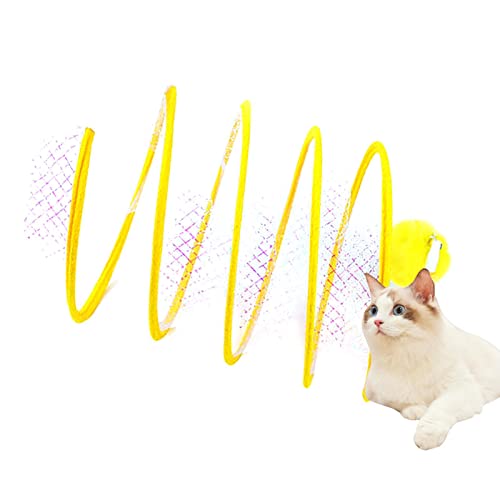 Haustier-Katzentunnelröhre - S-förmiges Katzentunnel-Federfederspielzeug - Lustiges zusammenklappbares Katzentunnelrohr für Haustiere, Katzentunnelrohrspielzeugfeder, Katzentunnellabyrinth für von Generic