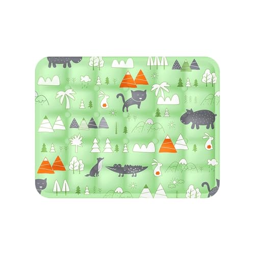 Haustier Matte Für Hunde Und Katzen Grün Zoo Design PVC EIS Pad Indoor Sommer Komfort Für Kgd995 (C, 50x60cm) von Generic