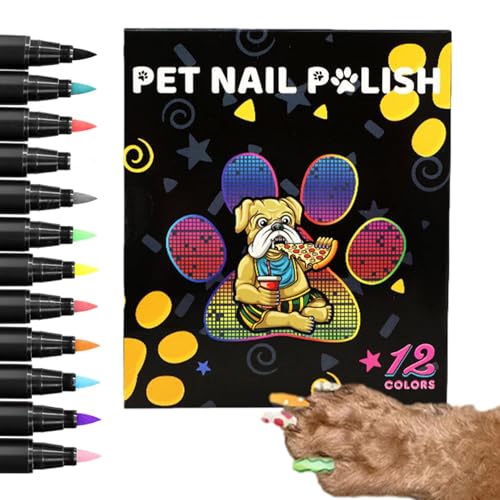 Haustier-Nagellack-Set – Tier-Nagelkunststift, Umrisswerkzeug mit sanfter Spitze | Haustier-Nagelfarben-Set | Schnell trocknender Maniküre-Graffiti-Punkt-Blumenstift für Hunde, Katzen, Vögel, Kaninche Haustier-Nagellack-Set – Tier-Nagelkunststift, Umrisswerkzeug mit sanfter Spitze | Haustier-Nagelfarben-Set | Schnell trocknender Maniküre-Graffiti-Punkt-Blumenstift für Hunde, Katzen, Vögel, Kaninche von Generic