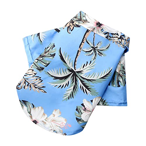 Haustier-Sommer-T-Shirts Hawaii-Stil Blumen-Hundehemd Bedruckte Haustier-T-Shirts Atmungsaktive kühle Kleidung Strand-Küsten-Welpen-Hemd-Sweatshirt für kleine Welpen Hundepulli (Sky Blue, XS) von Generic