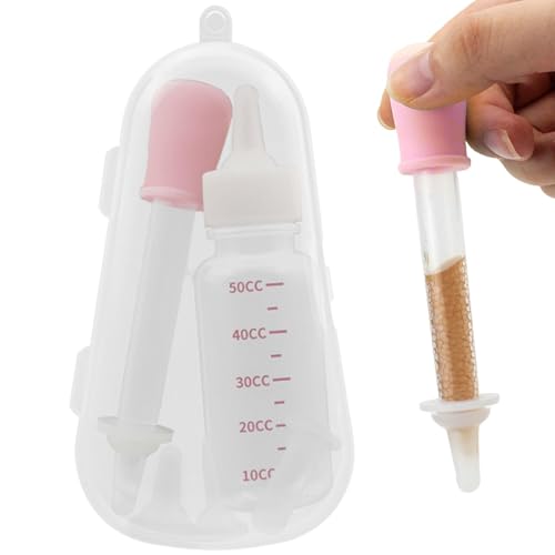 Haustier-Stillflasche – Nippel-Futterflasche | Haustier-Milch-Futterspender | Fütterungsset für Kätzchen | Kätzchen Welpen Fütterungsflaschen zum Stillen | Futterspender für Kleintiere mit von Generic