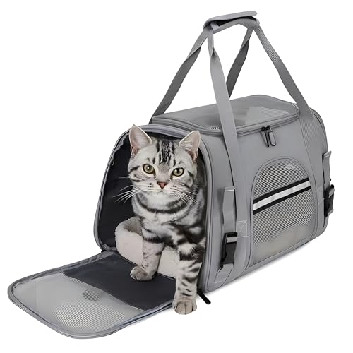 Haustier-Tragetasche, Katzen- und Hunde-Reisetasche, tragbar, für Zuhause, von Fluggesellschaften zugelassene Duffle-Taschen, für große, mittelgroße und kleine Haustiere unter 13,6 kg, einfach Katzen von Generic