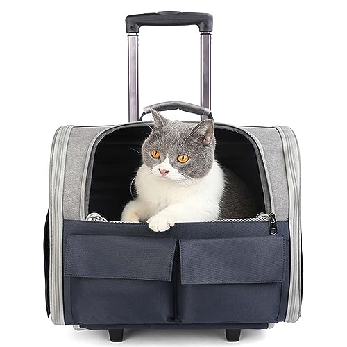 Haustier-Tragetasche, großer Haustier-Rucksack mit abnehmbaren Rädern, atmungsaktive Haustier-Tragetasche für kleine Katzen und Hunde, Aufbewahrungstasche, Belüftungsfenster aus Netzstoff, perfekt für Haustier-Tragetasche, großer Haustier-Rucksack mit abnehmbaren Rädern, atmungsaktive Haustier-Tragetasche für kleine Katzen und Hunde, Aufbewahrungstasche, Belüftungsfenster aus Netzstoff, perfekt für von Generic