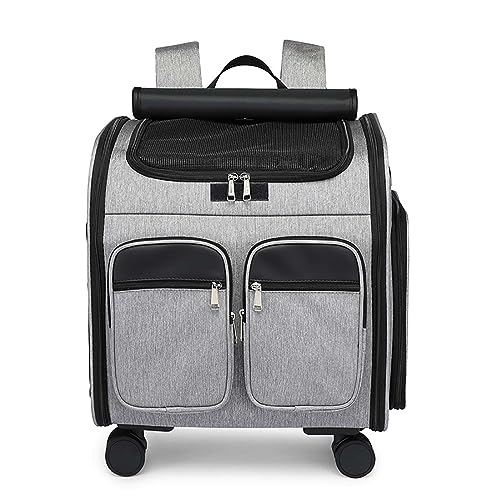 Haustier-Tragetasche mit Rollen, atmungsaktive Haustier-Tragetasche für kleine Katzen und Hunde, großer Rucksack mit abnehmbaren Rollen, Aufbewahrungstasche, perfekt für Reisen/Spaziergang zum Haustier-Tragetasche mit Rollen, atmungsaktive Haustier-Tragetasche für kleine Katzen und Hunde, großer Rucksack mit abnehmbaren Rollen, Aufbewahrungstasche, perfekt für Reisen/Spaziergang zum von Generic