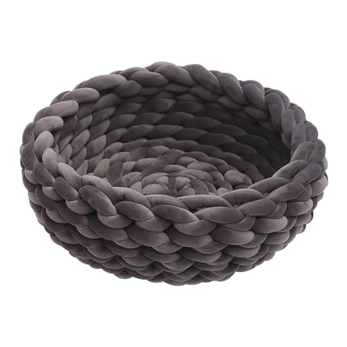 Haustierbett – Haustierbettkorb, handgestricktes Katzenbett aus weicher Baumwolle mit dickem Garn | Warmes und Dickes gestricktes Katzennest, Hundehütte, Hundekorb Haustierbett – Haustierbettkorb, handgestricktes Katzenbett aus weicher Baumwolle mit dickem Garn | Warmes und Dickes gestricktes Katzennest, Hundehütte, Hundekorb von Generic