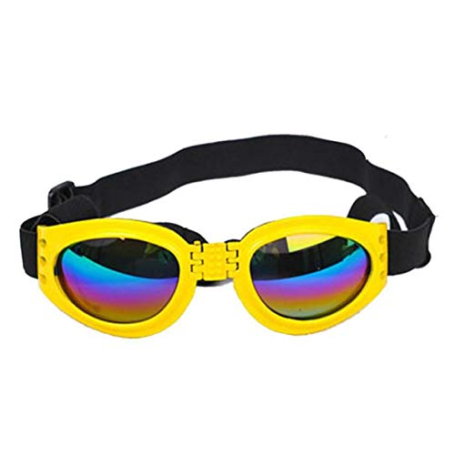 Haustierbrille Sonnenbrille Attraktive Faltbare Haustierhund Sonnenbrille Hundgläser Haustier Eyewear wasserdichte Hundeschutzbrillen UV Sonnenbrille (Color : Y) von Generic