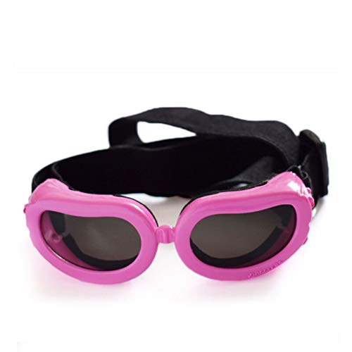 Haustierbrille Sonnenbrille Verstellbare Haustierhund Sonnenbrille Kleine Haustierwelpen Katze Mode Brille wasserdichte Winddichte Augenverschleißschutz UV Sonnenbrille (Color : Pink, Size : Adjusta von Generic