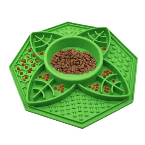 Haustiere Slow Food Pad,Hundefuttermatte | Achteckige Leckmatte zur Verbesserung der Verdauung - Slow Feeder Napf-Leckpad für kleine bis mittelgroße Haustiere von Generic