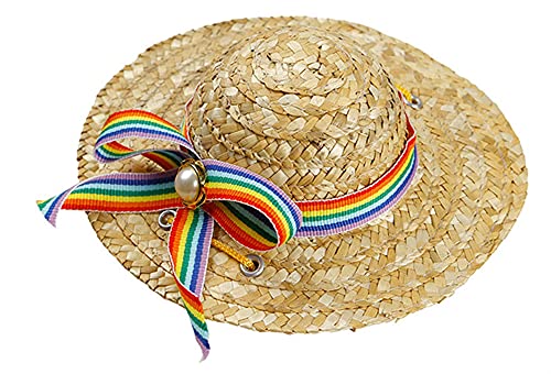 Haustierhüte Pet Straw Puppy Hat Braided Accessory Hawaiian Style Adjustable Chihuahua Pet Supplies (Color : 4, Size : M) von Generic