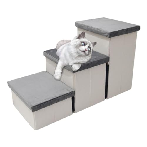 Haustiertreppe – rutschfeste Leiter für Katzen, tragbare Haustierstufen | Faltbare Haustiertreppen, Treppen für Hunde und Katzen von Generic