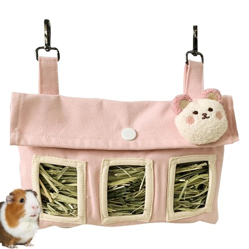 Heu-Tasche für Kaninchen | Hasen-Heu-Futtertasche niedlich – kleine Tiere Heu hängende Futtertasche niedlich für Hamster kleine Haustiere mit 3 Löchern von Generic