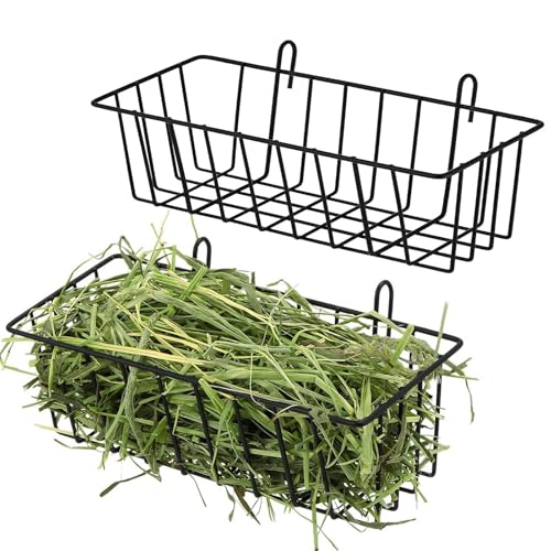 Heuraufe für Kaninchen - Heufutterstation und Ständer mit Haken | Futterstation aus Metall für Kaninchen, 2-teilig, für Meerschweinchen, Frettchen und Kleintiere, Futterkorb Heuraufe für Kaninchen - Heufutterstation und Ständer mit Haken | Futterstation aus Metall für Kaninchen, 2-teilig, für Meerschweinchen, Frettchen und Kleintiere, Futterkorb von Generic