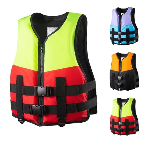 High-Float-Rettungsweste for Erwachsene, verstellbare Schwimmweste mit Sicherheitsschnallen, schwimmfähige PFD for Kajakfahren, Bootfahren und Wassersport(Green,S) von Generic