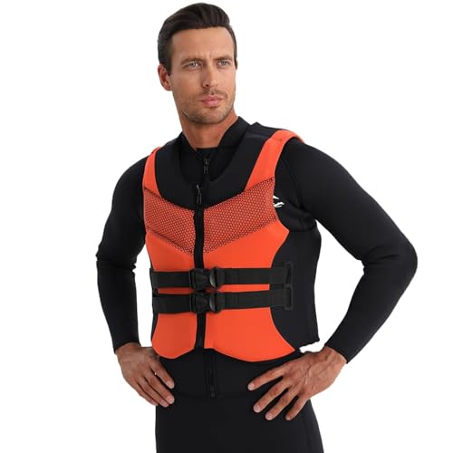 High-Float-Schwimmweste for Erwachsene, Neopren-Schwimmhilfe, verstellbare Sicherheitsjacke PFD, for Kajakfahren, Angeln, Bootfahren, Wassersport(4XL) von Generic