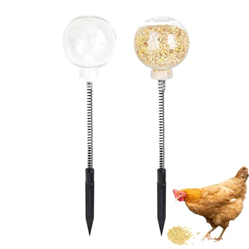Hühnchen -Swing -Feeder -Set - Pet -Picking -Feeder, langsamer Fütterungssnackspender, Getreide -Fütterungsspielzeug für Hühnchen, Ente und Vögel | Hühnerhausspielzeug, um natürliches Futterverhalten von Generic