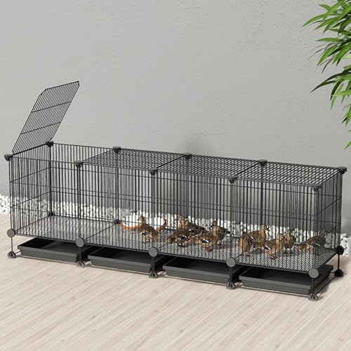 Hühnerauslauf Begehbar Verschlüsselter Hühnerstall Aus Metall Assemblage Gratuit Différentes Tailles Kleiner Tierhauszaun Avec Plateau Et Tapis De Cryptage(Black,147 * 39 * 48CM) von Generic
