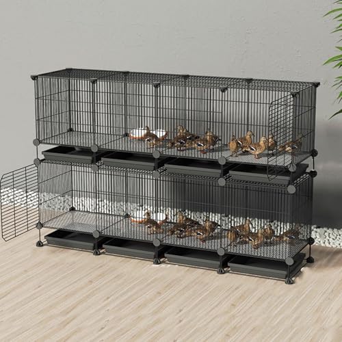 Hühnerauslauf Begehbar Verschlüsselter Hühnerstall Aus Metall Assemblage Gratuit Différentes Tailles Kleiner Tierhauszaun Avec Plateau Et Tapis De Cryptage(Black,147 * 39 * 94CM) von Generic