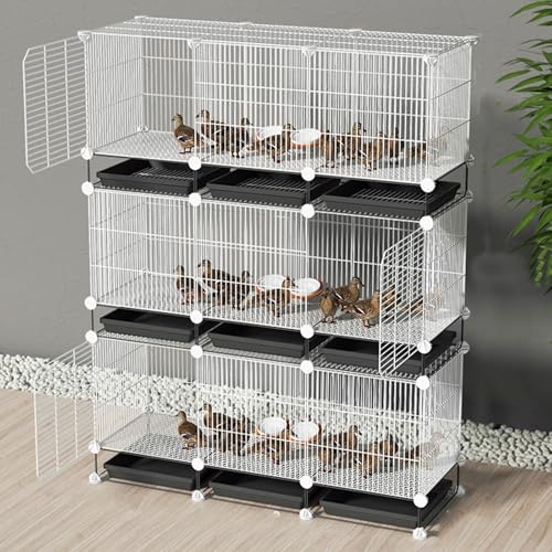 Hühnerauslauf Begehbar Verschlüsselter Hühnerstall Aus Metall Assemblage Gratuit Différentes Tailles Kleiner Tierhauszaun Avec Plateau Et Tapis De Cryptage(White,111 * 39 * 130CM) von Generic