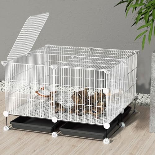 Hühnerauslauf Begehbar Verschlüsselter Hühnerstall Aus Metall Assemblage Gratuit Différentes Tailles Kleiner Tierhauszaun Avec Plateau Et Tapis De Cryptage(White,75 * 75 * 48CM) von Generic