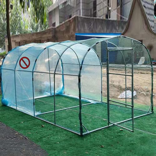 Hühnerauslauf Mit Dach Aus Metallrahmen Großraumgestaltung Hühnerstall Freilaufgehege Mit Stacheldraht Einfachs Zu Montieren Verschiedene Größen(200 * 400 * 200CM) von Generic
