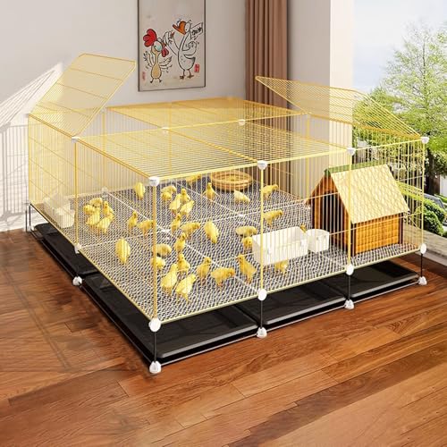 Hühnerställe Für Den Innenbereich Mit 1,5 cm Spalt, DIY Designs Kleintiergehege Mit Ausziehbaren Schalen, Einfach Zu Montierende Geflügelkäfige(105 * 70 * 45cm) von Generic