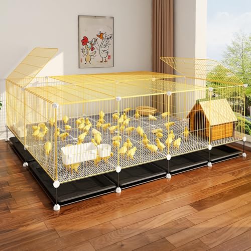 Hühnerställe Für Den Innenbereich Mit 1,5 cm Spalt, DIY Designs Kleintiergehege Mit Ausziehbaren Schalen, Einfach Zu Montierende Geflügelkäfige(140 * 70 * 45cm) von Generic