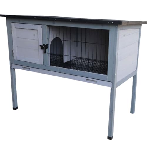Hühnerstall Groß Holz Entenkäfig Mit Ausziehbarer Wanne und Dachfenster Mehrtür-Design Hühnerauslauf Mit Dach Sonnen- Und Regenfest for Enten und Kaninchen(Gray) von Generic