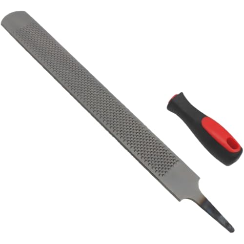 Hufraspel, Hufeisenfeile mit Gummigriff, Hufeisenfeile aus Kohlenstoffstahl, Huffeilenwerkzeug, geeignet für Pferde/Ziege/Kuh/Esel/Tierhufe von Generic