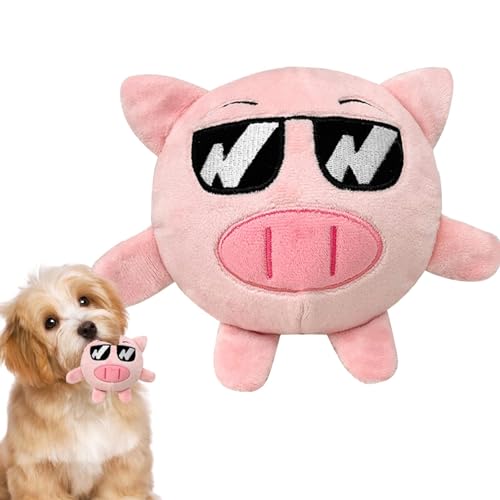 Hund quietschende Kugel - Plüsch Cartoon Tier Form Zahnen Spielzeug Kichern Ball - Bissfeste interaktive Trainingsutensilien, Multifunktionales Hundespielspielzeug für Katzen, Kätzchen Hund quietschende Kugel - Plüsch Cartoon Tier Form Zahnen Spielzeug Kichern Ball - Bissfeste interaktive Trainingsutensilien, Multifunktionales Hundespielspielzeug für Katzen, Kätzchen von Generic