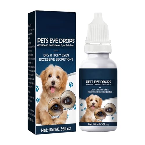 Hunde-Augentropfen für trockene Augen, 15% fortschrittliche Lanosterol-Augenlösung, zur Linderung von juckenden Augen, 10 ml QcA608 (Dark Blue, One Size) von Generic