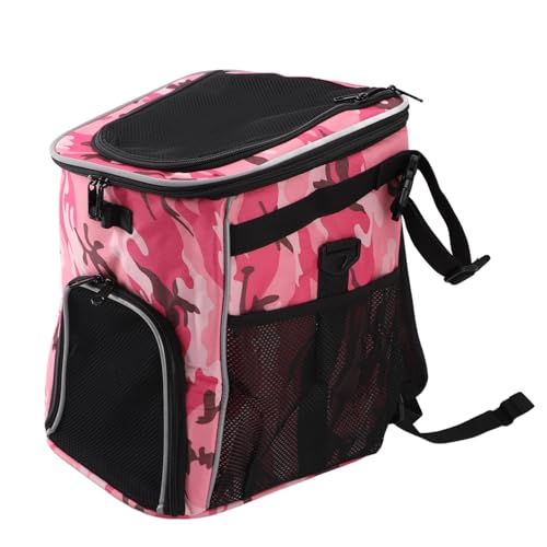 Hunde-Fahrradkorb, Atmungsaktiver Polyester-Haustierträger- für Outdoor-Reisen (Rosa Camo) von Generic