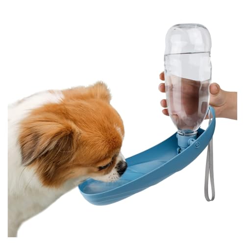 Hunde Wasserflasche 550 ml Haustier Wasserflasche für Klein Mittlere Groß Hunde Katze Hundeflasche lebensmittelecht BPA-frei für Spaziergänge mit dem Hund Reisen(Blue) von Generic