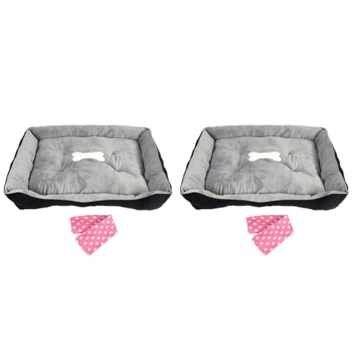 Hundebett Quadratisches Nest mit Kissen Decke for kleine mittlere Hunde Atmungsaktives Hundekörbchen Weiche Katzenmatte Hundebett Quadratisches Nest mit Kissen Decke for kleine mittlere Hunde Atmungsaktives Hundekörbchen Weiche Katzenmatte von Generic
