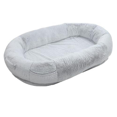 Hundebett in Menschengröße, Abnehmbarer Bezug, Farbverlauf-Grau, Ergonomisches Design, Warmes Haustierbett für Große Menschen, Verhindert Verrutschen, für den Außenbereich, für Hundebett in Menschengröße, Abnehmbarer Bezug, Farbverlauf-Grau, Ergonomisches Design, Warmes Haustierbett für Große Menschen, Verhindert Verrutschen, für den Außenbereich, für von Generic