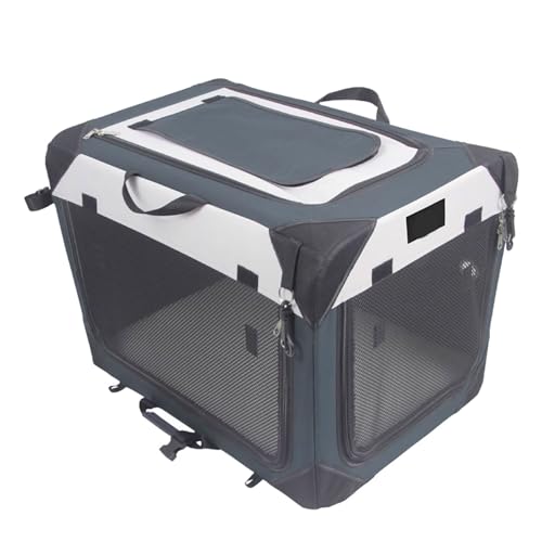 Hundeboxx Katzentasche Tiertransporttasche Oxford-Gewebe Und Stahlrahmen Mit Trinköffnung und Aufbewahrungstasche Faltbar for Alle Kleinen Haustiere(92 * 64 * 64cm) von Generic