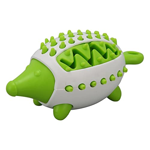 Hundefutter-Ausgabespielzeug, Welpen-Zahnreinigungs-Puzzle-Spielzeug, Bissfest, Sicher, Igelform für Große Hunde (Green) von Generic