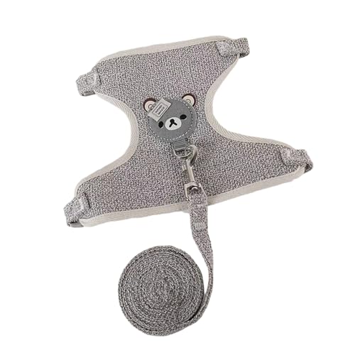 Hundehalsband Teetasse Hundeleine Kleines Haustier Katze Kaninchen Halsband Brustgurt Hundeleine Welpenleine Extra kleines Haustiergeschirr Cjw773 (Grey, S) von Generic