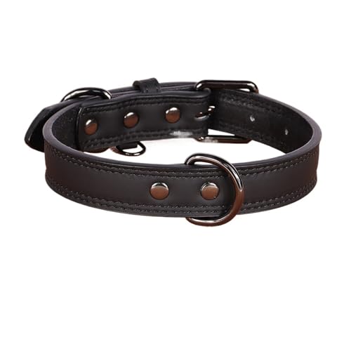 Hundehalsband aus weichem und strapazierfähigem Leder (Schwarz, Xl) von Generic
