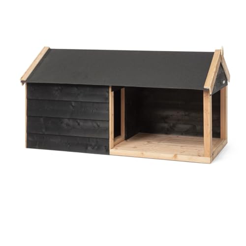 Hundehütte Holz - Größe 201 x 113 x 110 cm - Douglas Holz/Schwarz Topfdeckel - Hundehütte aus Holz - Außenställe Hundehütte Holz - Größe 201 x 113 x 110 cm - Douglas Holz/Schwarz Topfdeckel - Hundehütte aus Holz - Außenställe von Generic