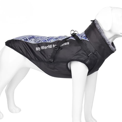 Hundejacke Jacken, Reflektierend Hundemantel Hundepullover Haustier Skifahren Kostüm Ärmellose Wasserdicht Winterweste Gepolsterte Weste Mit Brustgurt Gurt D-Ring (Blau,6XL) von Generic