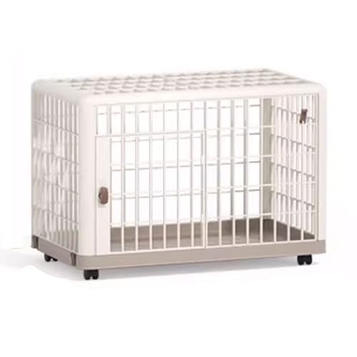 Hundekäfig Hunde Transportboxen Auto Aus Kunstharz Katzenbox Zwei Türen Mit Drehrädern und Windelschutz DREI Größen Leicht Zu Reinigen for Kleine Hunde(65.8 * 50.7 * 56.1cm) von Generic