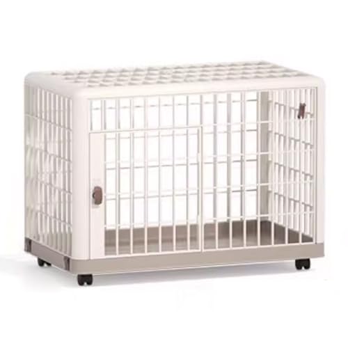 Hundekäfig Hunde Transportboxen Auto Aus Kunstharz Katzenbox Zwei Türen Mit Drehrädern und Windelschutz DREI Größen Leicht Zu Reinigen for Kleine Hunde(82.5 * 56.5 * 62.9cm) von Generic