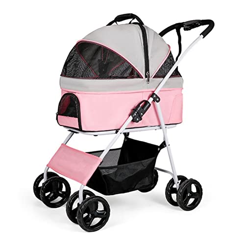 Hundekiste Starke Metall Haustier Großer Hundekäfig Stahl mit Prevent(Pink) von Generic