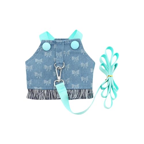 Hundekleider, Geschirre und Leine-Set für kleine Hunde, niedliche Schleife, Welpen-Mädchen-Weste, Geschirr, kein Ziehen, weiche Jeans, Chihuahua, Spielzeugpudel, Jacke, Fahrradanhänger Hundebox (A, S) Hundekleider, Geschirre und Leine-Set für kleine Hunde, niedliche Schleife, Welpen-Mädchen-Weste, Geschirr, kein Ziehen, weiche Jeans, Chihuahua, Spielzeugpudel, Jacke, Fahrradanhänger Hundebox (A, S) von Generic