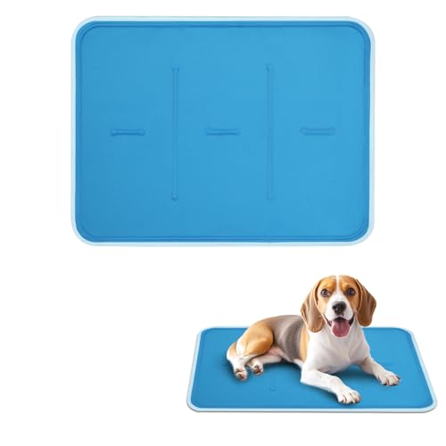 Hundekühlpolster mit verbesserten Materialien, einschließlich ungiftigem Feststoffgel.Schnelle Abkühlung in den heißen Sommermonaten halten Haustiere Coole Decken.(‎Blue,M60x50cm) von Generic