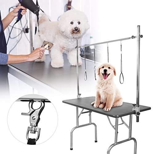 Hundepflege-Hängematte, Hundepflegetisch, Hundepflegearm, Edelstahl, Haustierpflegetisch mit Schlaufe, Höhenverstellbarer Klemmhalter für Kleine, Mittelgroße Hunde, Katzen zu von Generic