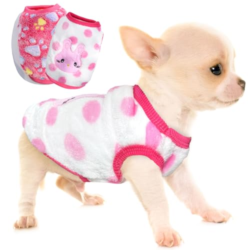 Hundepullover aus Fleece, Größe XXS, Chihuahua, niedlich, für den Winter, Größe XS, Dackel, 2 Stück Hundepullover aus Fleece, Größe XXS, Chihuahua, niedlich, für den Winter, Größe XS, Dackel, 2 Stück von Generic