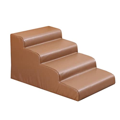 Hunderampe aus Leder und Schwamm für das Schlafzimmer und Bett großer Hunde – 4-stufige Haustiertreppe für hohe Sofas und hohe Betten für kleine oder mittelgroße Hunde und Katzen, Tragkraft Hunderampe aus Leder und Schwamm für das Schlafzimmer und Bett großer Hunde – 4-stufige Haustiertreppe für hohe Sofas und hohe Betten für kleine oder mittelgroße Hunde und Katzen, Tragkraft von Generic